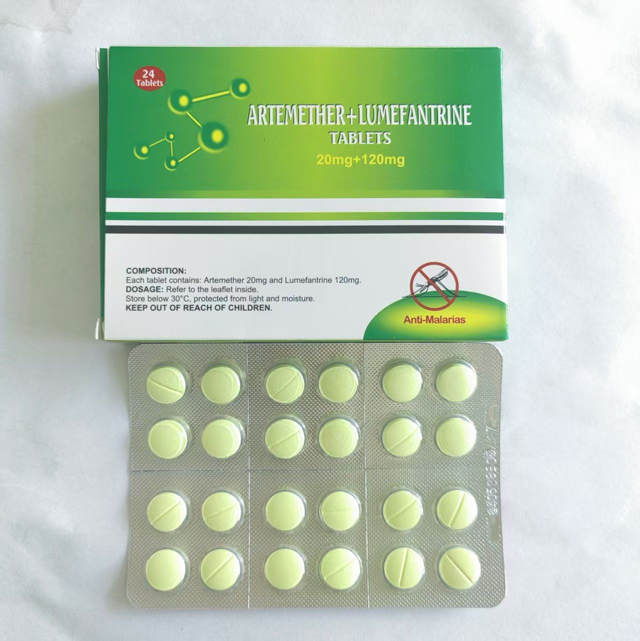 Artemether+Lumefantrine Tablet 20mg+120mg/80mg+480mg