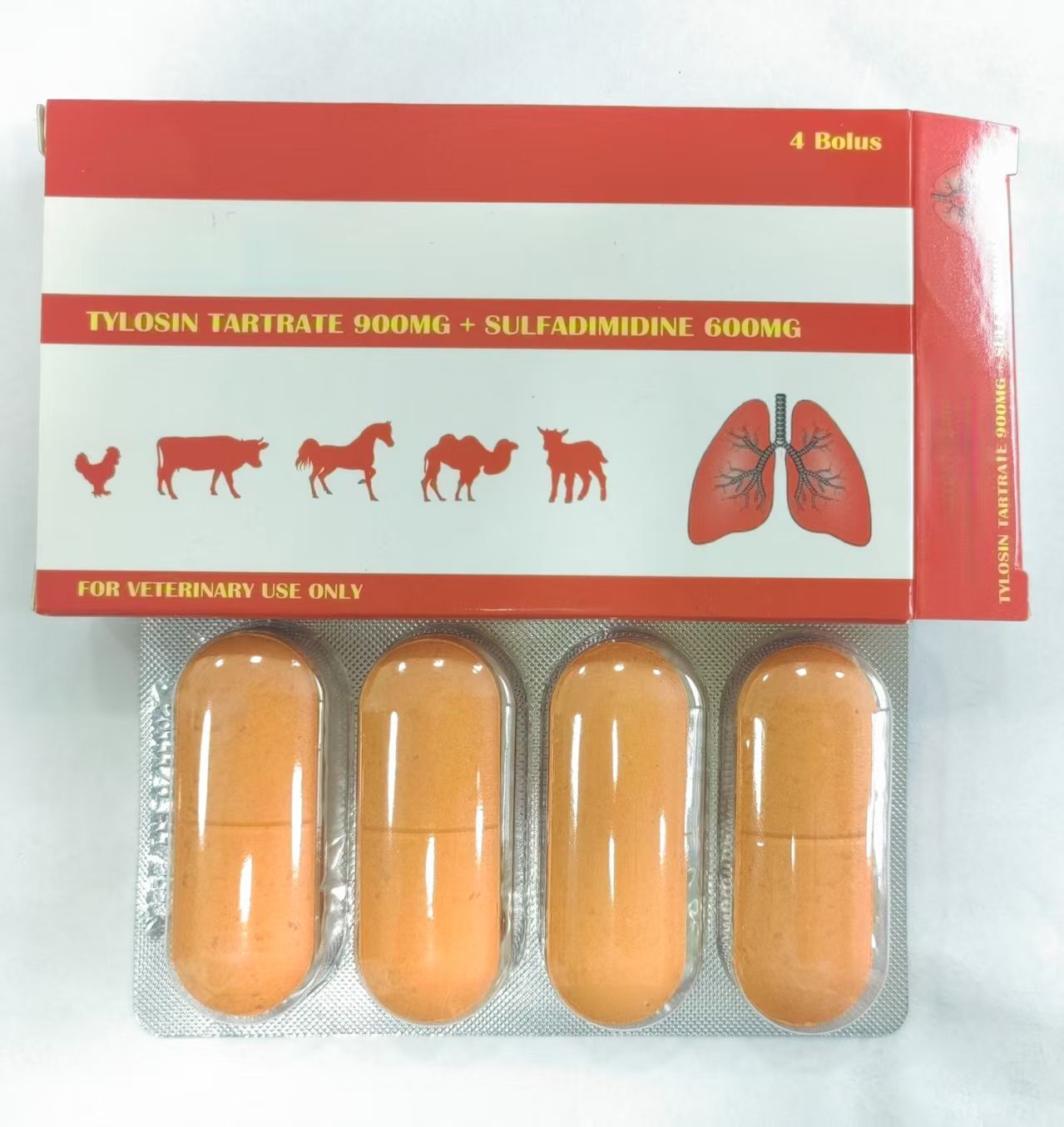  Tylosin Tartrate 900mg+Sulfadimidine 600mg Bolus