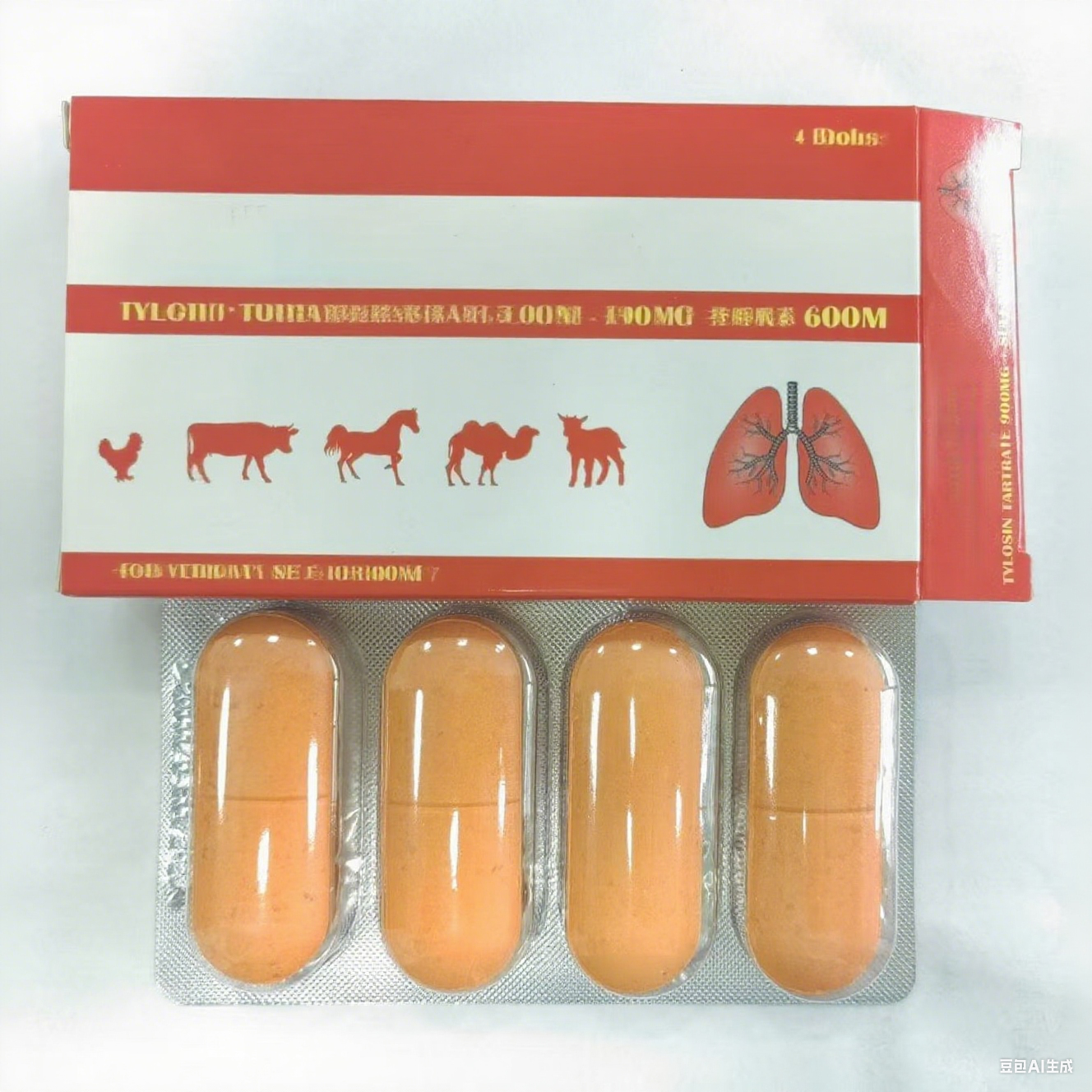 Tylosin Tartrate 900mg+Sulfadimidine 600mg Bolus